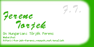 ferenc torjek business card